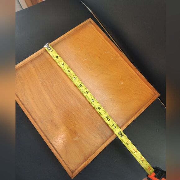 Vintage maple square wood lazy susan - Picture 6 of 9